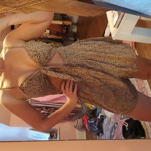 Cheetah cut out romper